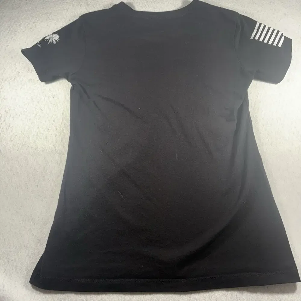 Grunt Style Womens Small T-Shirt Never Forget Honoring 20 Year 9/11 Black Cotton - Picture 2 of 7